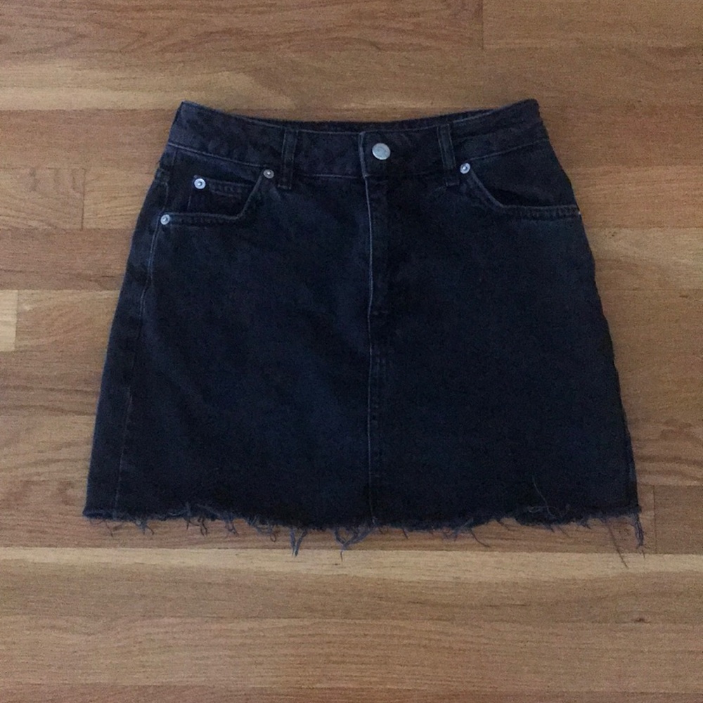Black denim skirt from Topshop